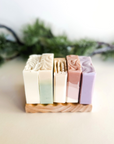 Five Botanical Soaps with Beechwood Soap Dish